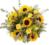 Radiant Yellow & Gold Flowers Bouquet - Flowers Box London