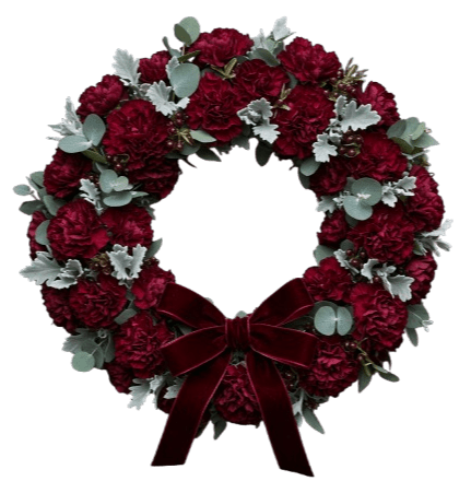 Rafined Carnations Wreath - Flowers Box London