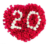 Red and White Roses Box with Numbers - Flowers Box London