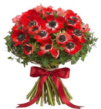Red Anemone Nest Bouquet - Flowers Box London
