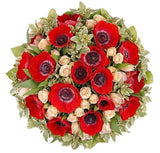 Red Beautiful Anemone Bouquet - Flowers Box London