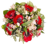 Red Beautiful Anemone Bouquet - Flowers Box London