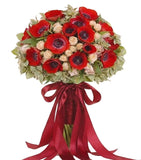 Red Beautiful Anemone Bouquet - Flowers Box London