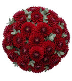 Red Dhalia with Eucalyptus Bridal Bouquet - Flowers Box London