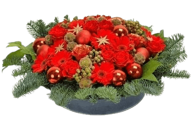 Red Festive Box Arrangement - Flowers Box London