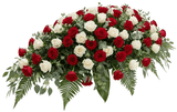 Red & Ivory Roses Casket Cover - Flowers Box London