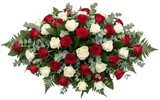 Red & Ivory Roses Casket Cover - Flowers Box London