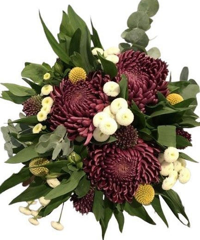 Red Luxury Chrysanthemum with Tanacetum Bouquet - Flowers Box London