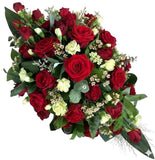 Red Roses and Carnation Funeral Spray - Flowers Box London