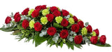 Red Roses and Carnations Casket Cover - Flowers Box London