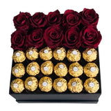 Red Roses and Chocolate Box - Flowers Box London