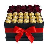 Red Roses and Chocolate Box - Flowers Box London
