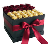 Red Roses and Chocolate Box - Flowers Box London