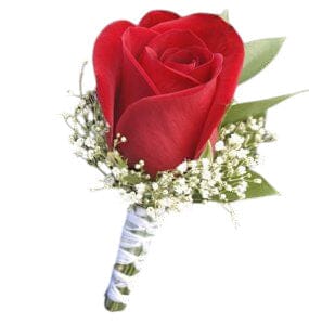 Red Roses and Gypsophila Buttonhole