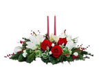 Red Roses and White Tulips Centerpiece - Flowers Box London