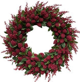 Red Skimmia Holiday Wreath - Flowers Box London