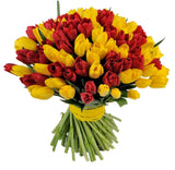 Red and Yellow Tulips Bouquet
