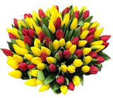 Red & Yellow Tulips Bouquet - Flowers Box London
