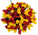 Red & Yellow Tulips Bouquet - Flowers Box London