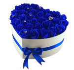 Refined Box of Blue Roses with Diamonds Pins