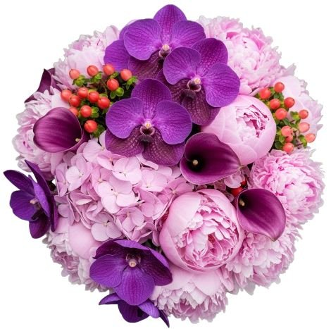 Romance in Orchid Hues Bouquet - Flowers Box London