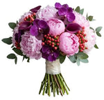 Romance in Orchid Hues Bouquet - Flowers Box London