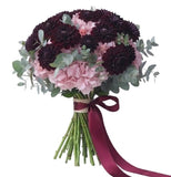 Romantic Burgundy Dahlias with Pink Hydrangeas Bouquet - Flowers Box London