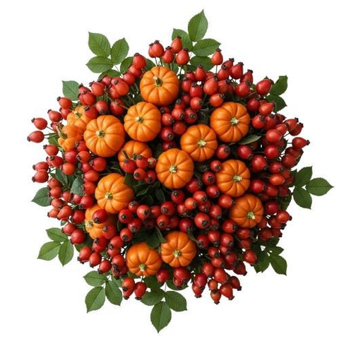 Rose Hips Berries and Mini Pumpkin Bouquet - Flowers Box London