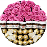 Roses and Chocolate with Nutella or Jams Hat Box - Flowers Box London