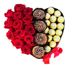 Roses and Sweets in a Box - Flowers Box London