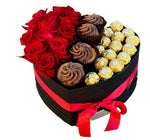 Roses and Sweets in a Box - Flowers Box London