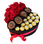 Roses and Sweets in a Box - Flowers Box London