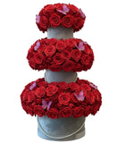 Roses Tower Arrangement with Butterflies - Flowers Box London
