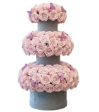 Roses Tower Arrangement with Butterflies - Flowers Box London