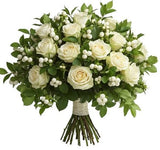 Roses with White Snowberry Bouquet - Flowers Box London