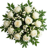 Roses with White Snowberry Bouquet - Flowers Box London