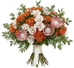 Rowan Glow and Protea Luxury Bouquet - Flowers Box London