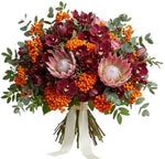 Rowan Glow and Protea Luxury Bouquet - Flowers Box London