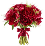 Ruby Red Peony Bouquet - Flowers Box London