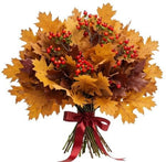 Rustic Bouquet of Oak Leaves and Rose Hips Berries - Flowers Box London
