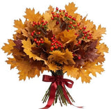 Rustic Bouquet of Oak Leaves and Rose Hips Berries - Flowers Box London