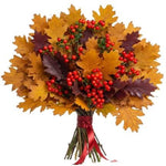 Rustic Bouquet of Oak Leaves and Rose Hips Berries - Flowers Box London
