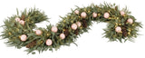 Rustic Eucalyptus Garland with Pink Baubles and Lights - Flowers Box London