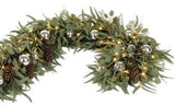 Rustic Garland of Nicholii Eucalyptus and Silver Baubles - Flowers Box London