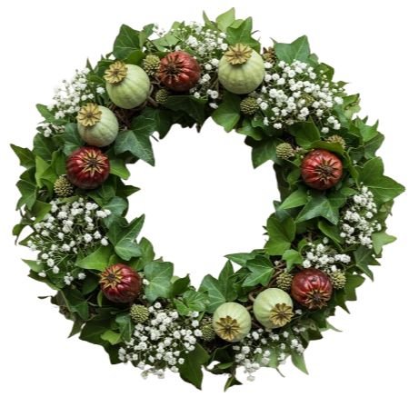 Rustic Papaver Bloom Autumn Wreath - Flowers Box London