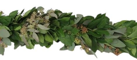 Salal and Populus with Berries Natural Green Garland - Flowers Box London