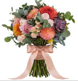 Salmon Bouquet with Succulent - Flowers Box London