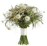 Scabiosa with Tanacetum in Panicum Grass Bouquet - Flowers Box London