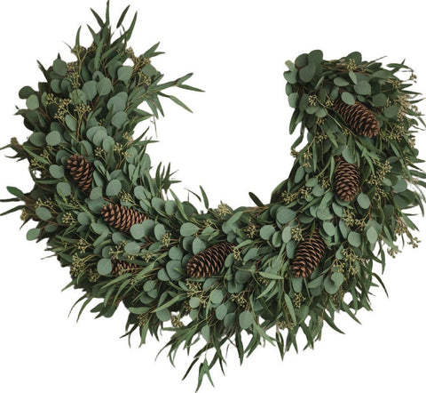 Season’s Glow Eucalyptus & Long Cones Garland - Flowers Box London