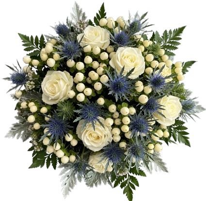 Serenity of Frosted Petals Bouquet - Flowers Box London